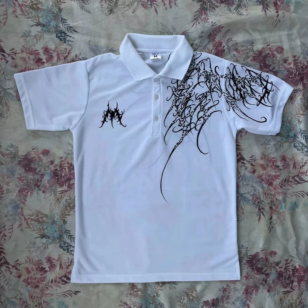 Y2K Polo Shirt Print