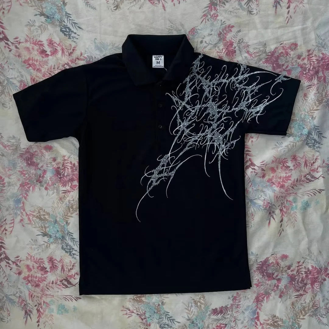 Y2K Polo Shirt Print