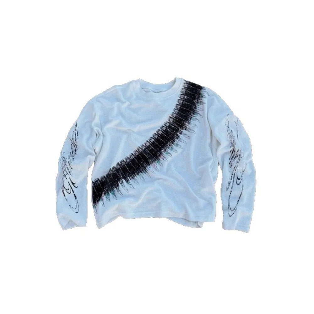 Long Sleeve Waffle Print