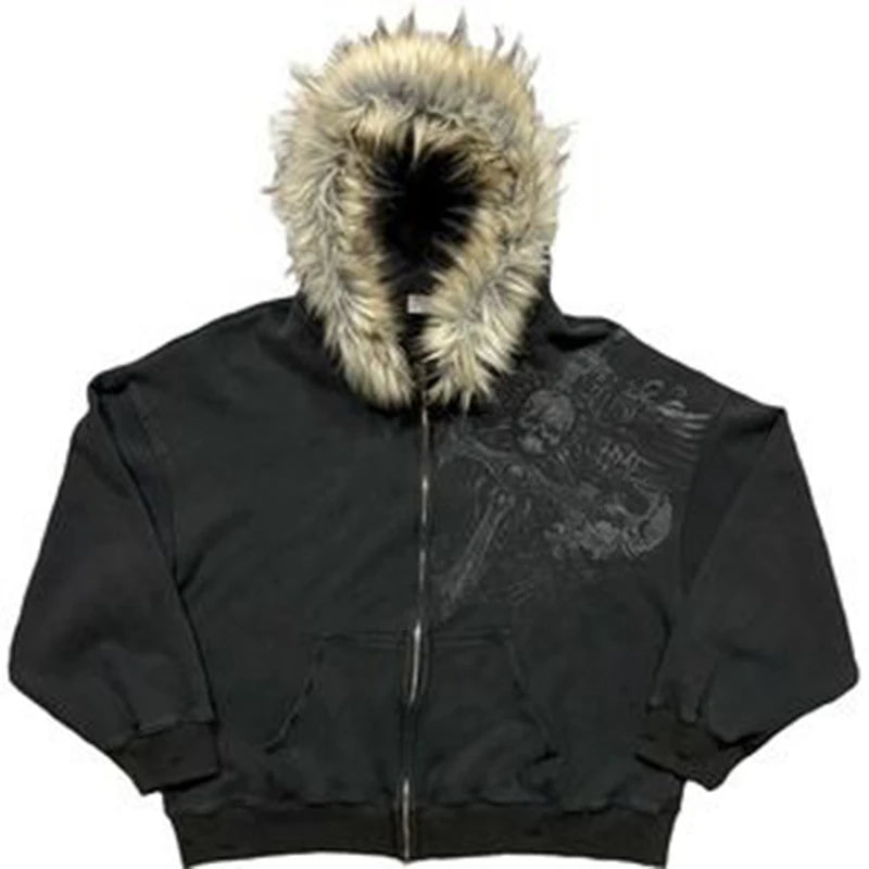 Y2K Zipper Thick Jacket