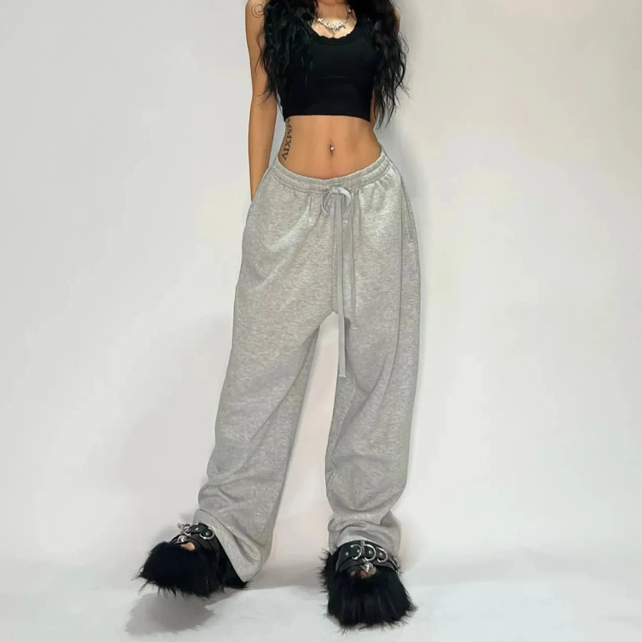 Y2k Gray Casual Pants