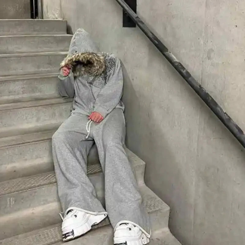 Y2K Zipper Thick Jacket