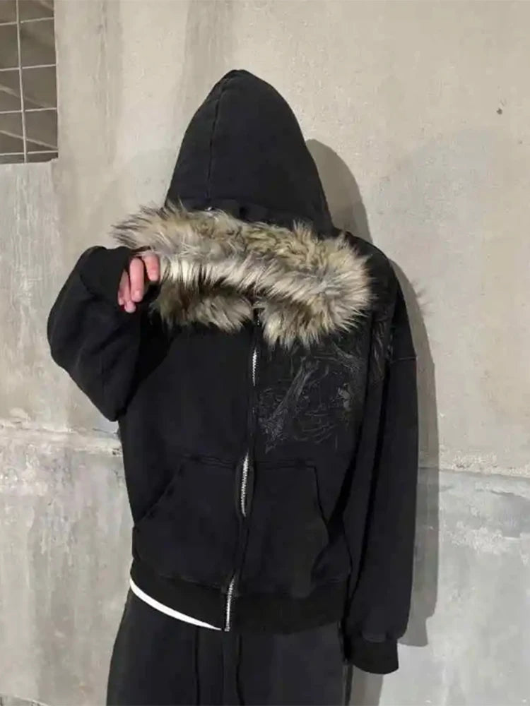 Y2K Zipper Thick Jacket